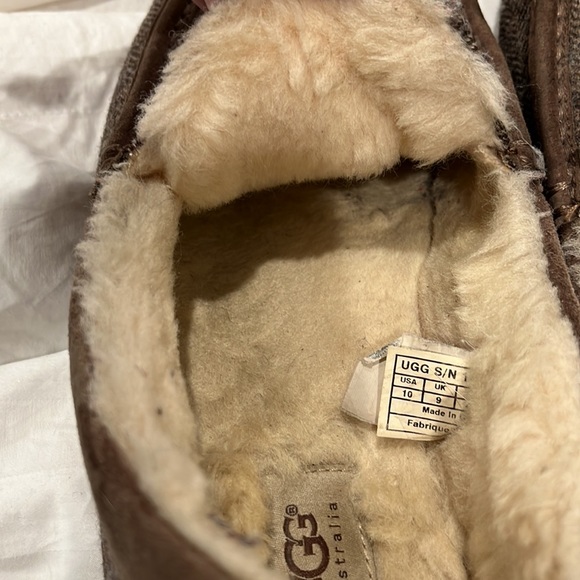 Ugg Mens slip on loafers brown and tan herringbone size 10 - Picture 10 of 11